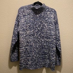 VINTAGE BLUE HIGH NECK SWEATER